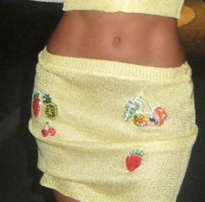 Cropped yellow fruits two piece