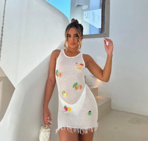 White fruits dress